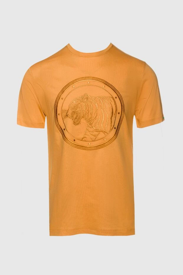 Stefano Ricci футболка из хлопка и модала оранжевая мужская 156952 - фото 1