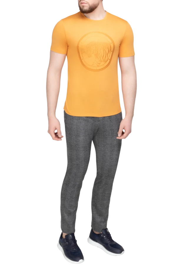 Stefano Ricci футболка из хлопка и модала оранжевая мужская 156952 - фото 2