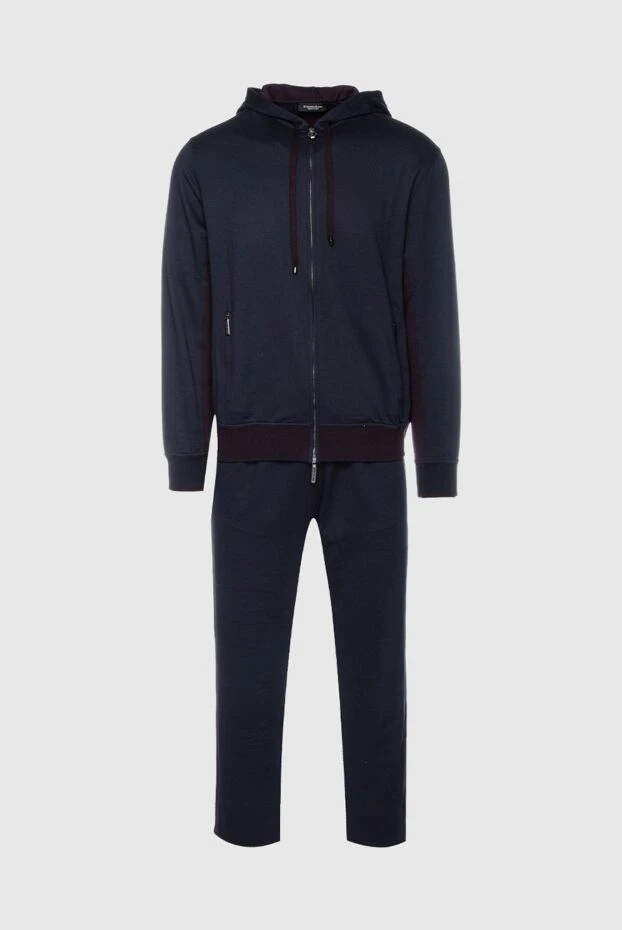 Dark blue cotton tracksuit with a zippered hood
- photo 1