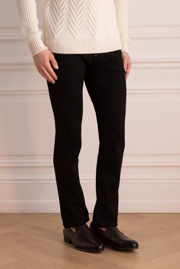 Stefano Ricci черные джинсы из эластичного хлопка с зауженным кроем 156964 - фото 3