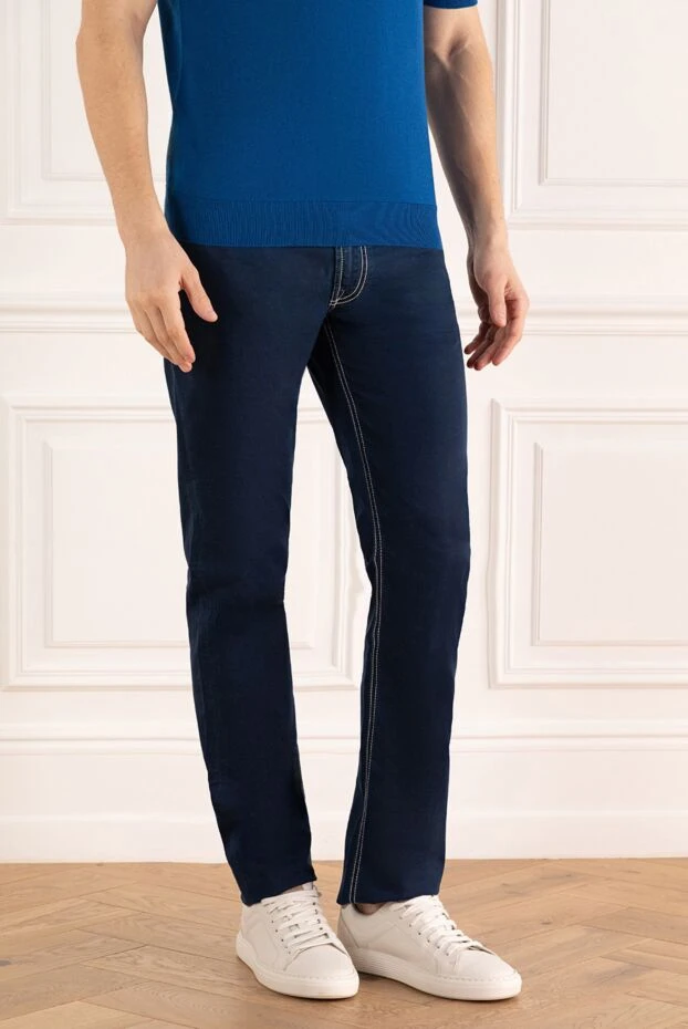 Stefano Ricci джинсы из синего денима с контрастной строчкой 156971 - фото 3