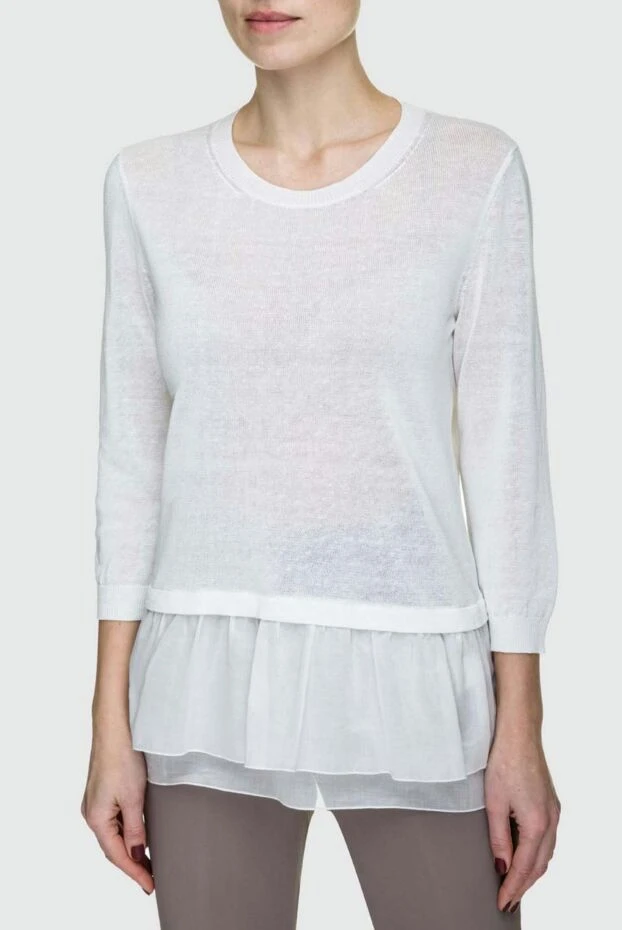 D.Exterior woman white cotton and elastane jumper for women 159585 - photo 3