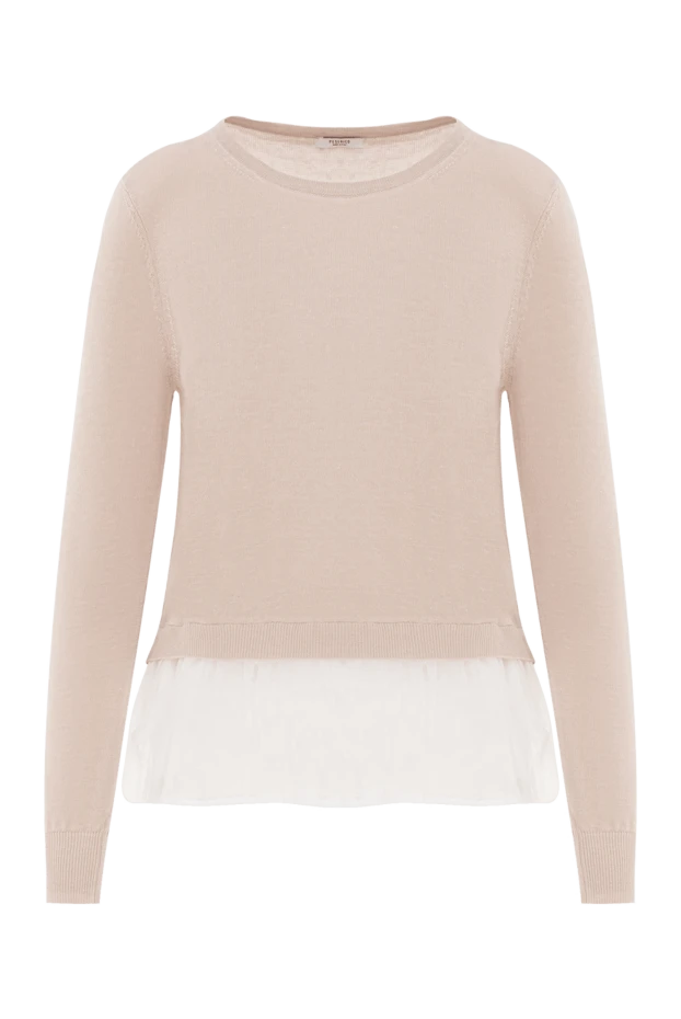 Әйелдерге арналған бежевый зығыр және мақтадан жасалған жемпір - фото 1