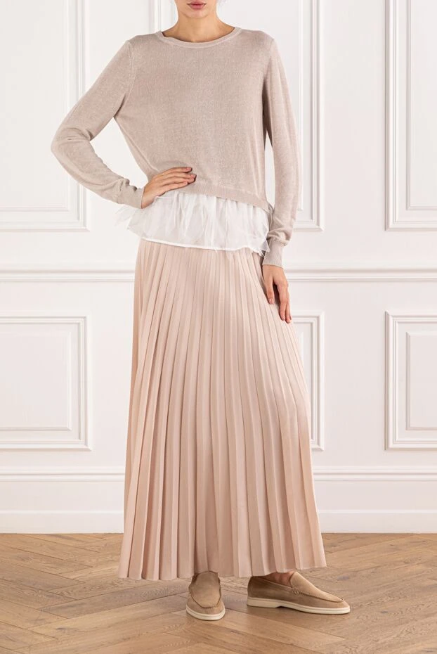 Peserico джемпер из льна и хлопка бежевый женский 157014 - фото 2