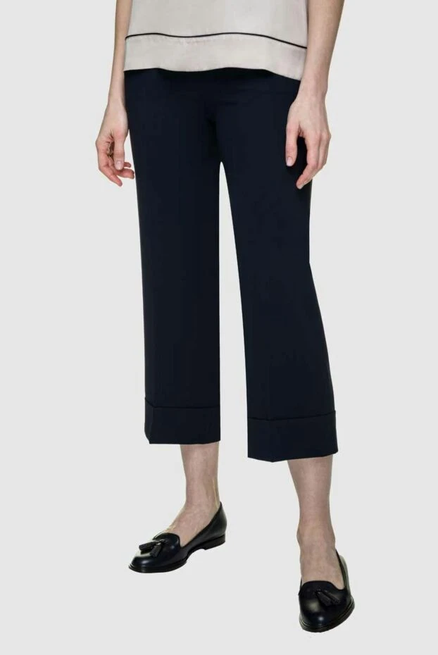 Peserico әйелдерге арналған қысқартылған қара шалбар 157029 - фото 3