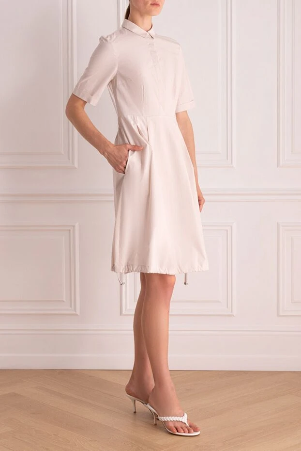 Peserico платье-рубашка бежевое с подолом на кулиске женское 157062 - фото 3