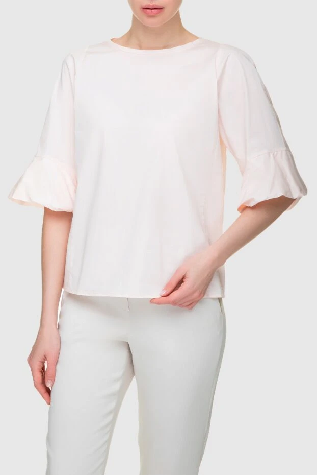 Peserico блуза женская с широкими рукавами бежевая 157092 - фото 3