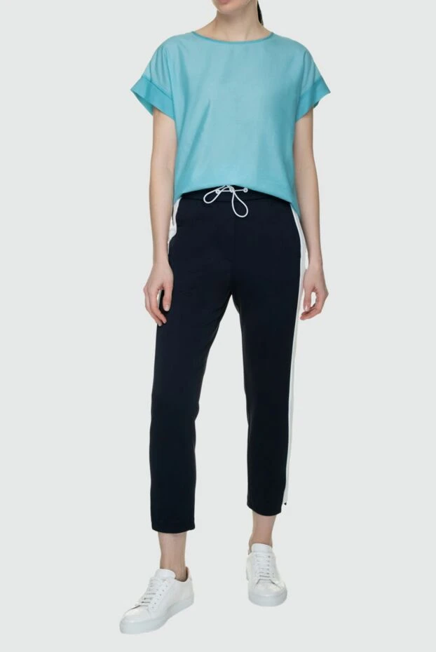 Peserico woman blue polyamide trousers for women купить с ценами и фото 157096 - photo 2