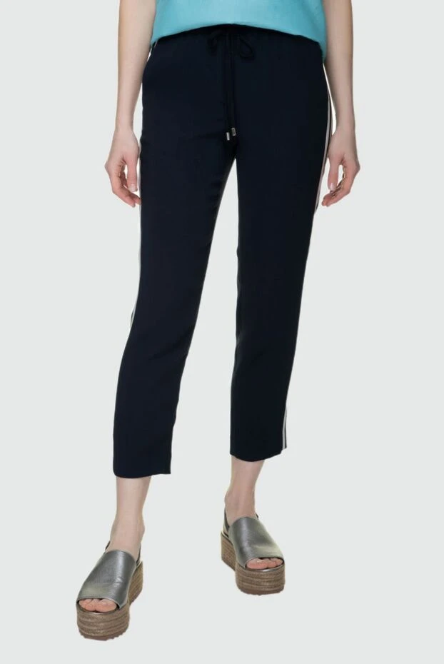 Peserico әйелдерге арналған қара түсті ақ лампасымен шалбар 157104 - фото 3