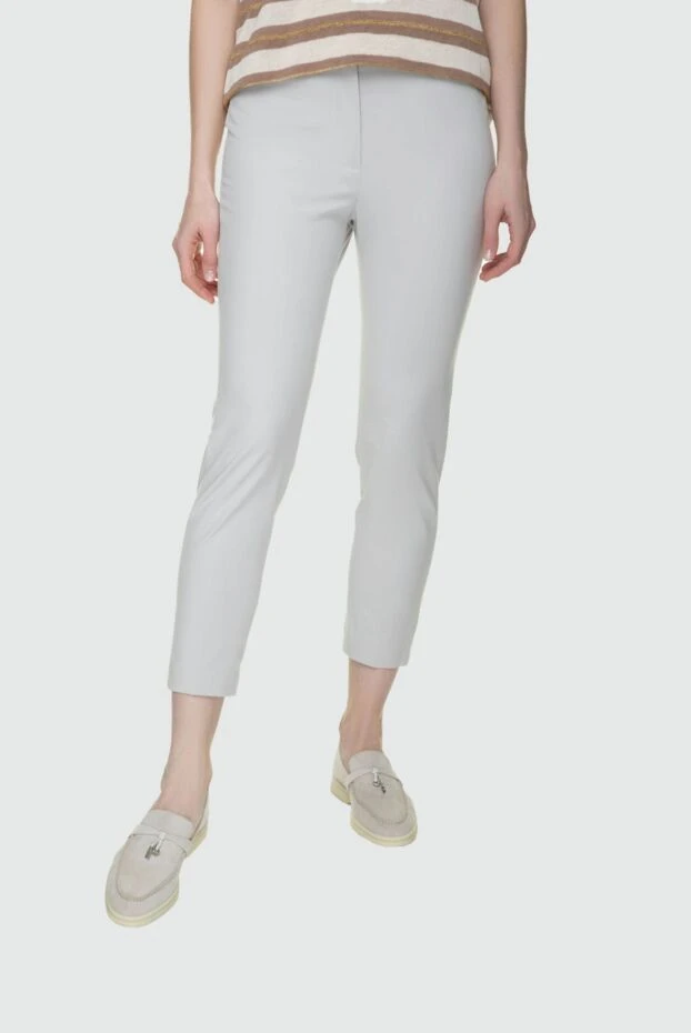 Peserico найзағай және ілгектері бар қысқартылған ақ шалбар әйелдерге арналған 157117 - фото 3