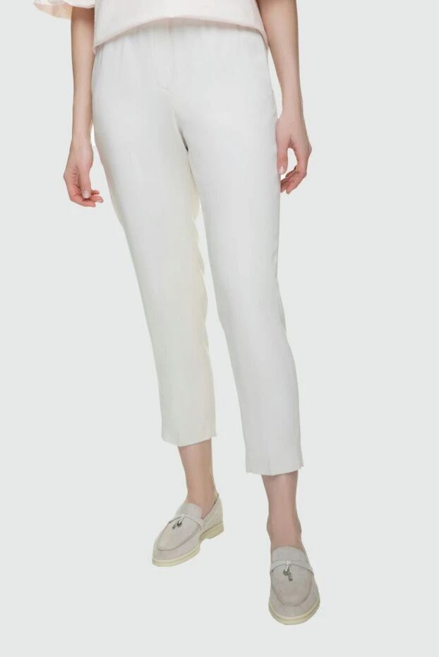 Peserico woman white viscose trousers for women купить с ценами и фото 157124 - photo 2