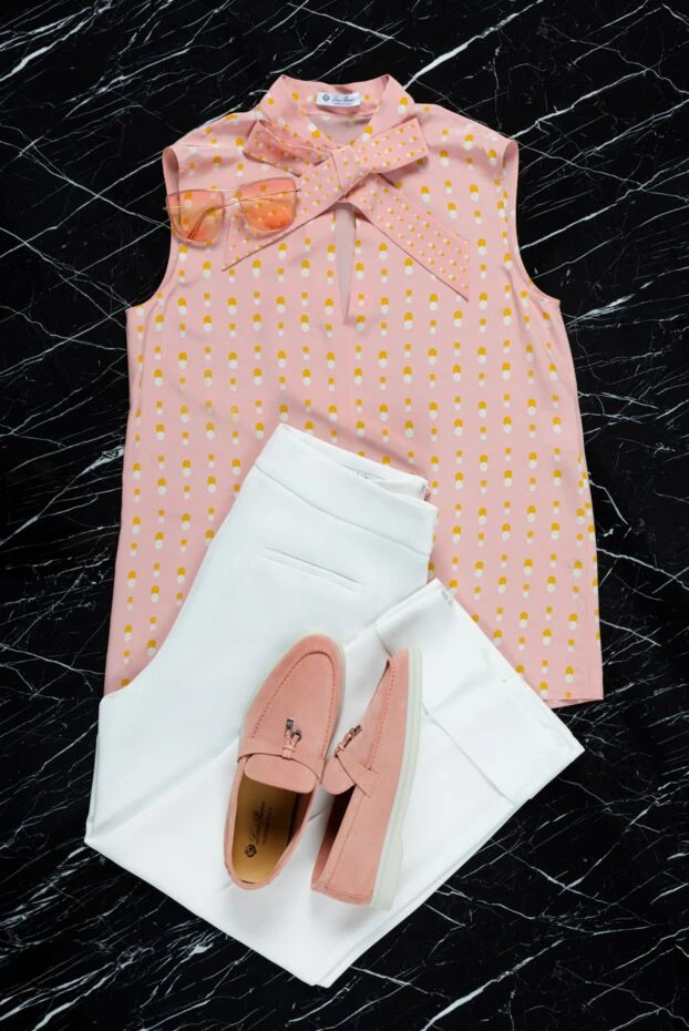 Peserico әйелдерге арналған ақ түсті кең шалбар 157125 - фото 2