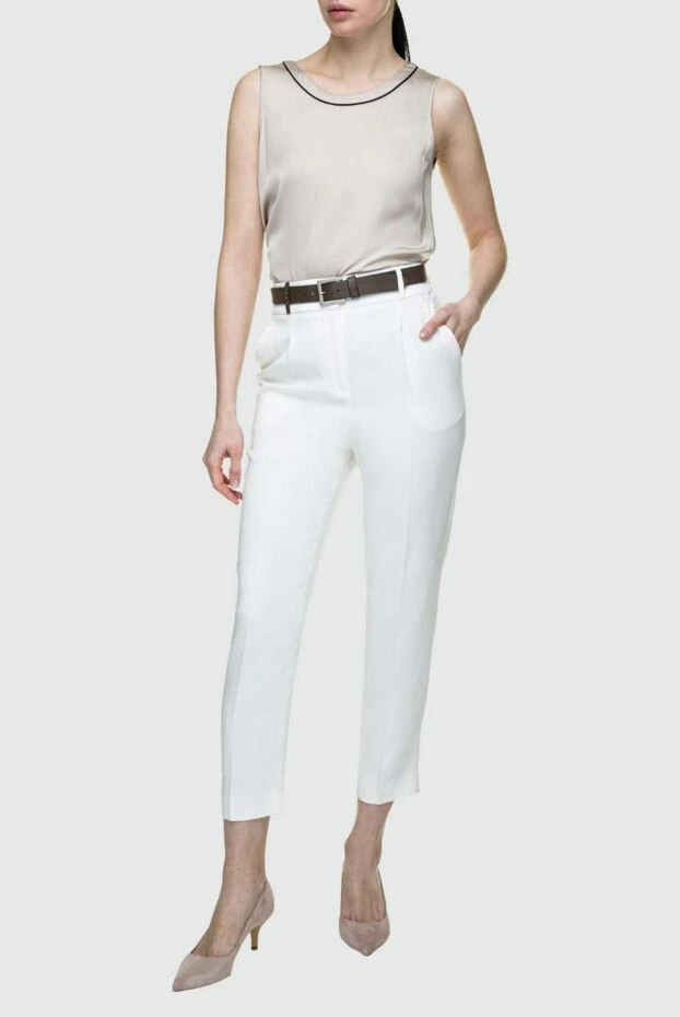 Peserico woman white viscose trousers for women купить с ценами и фото 157134 - photo 2