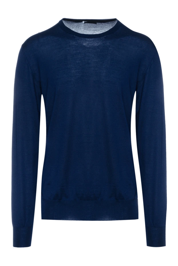 Cesare di Napoli man cashmere and silk jumper blue for men купить с ценами и фото 157136 - photo 1