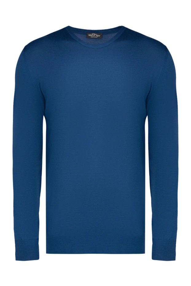 Cesare di Napoli man cashmere and silk jumper blue for men купить с ценами и фото 157137 - photo 1