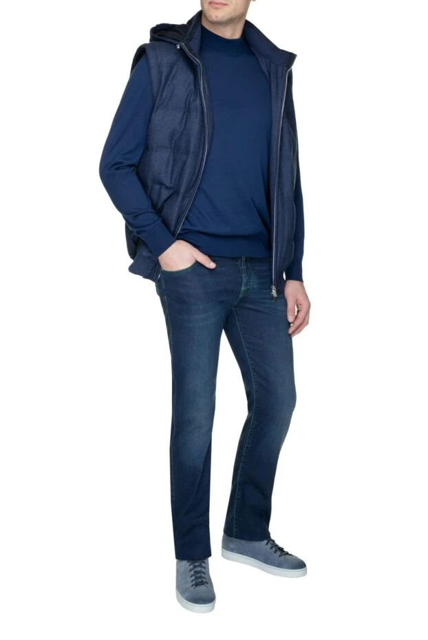 Enrico Mandelli бежевый мужской жилет на пуху с капюшоном из шерсти и кашемира

 157146 - фото 3