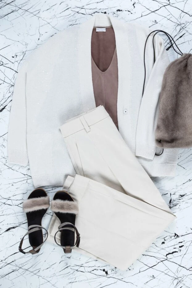 Кардиган белый из смесовой пряжи с люрексом
- фото 2