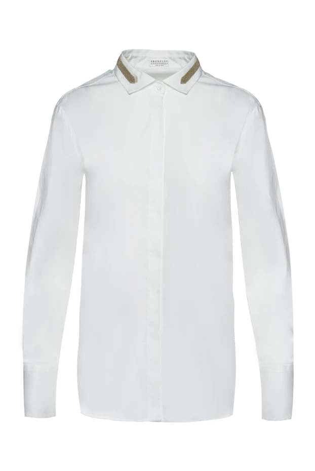 Brunello Cucinelli woman white cotton and polyamide shirt for women купить с ценами и фото 157175 - photo 1