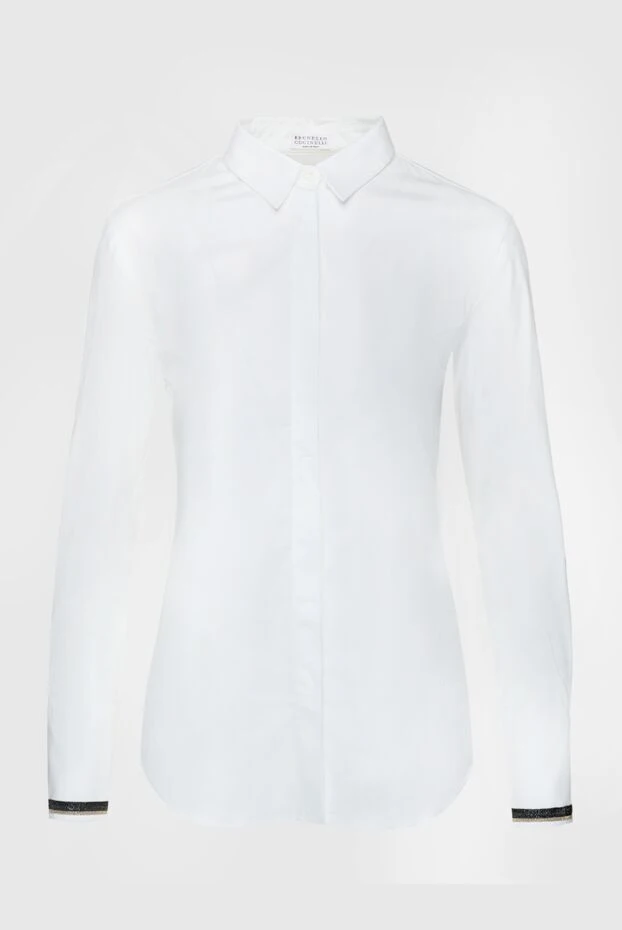 Brunello Cucinelli woman white cotton and polyamide shirt for women купить с ценами и фото 157176 - photo 1