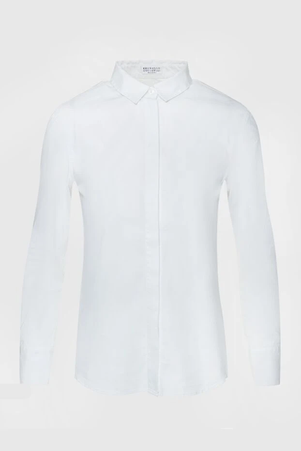 Brunello Cucinelli woman white cotton and polyamide shirt for women купить с ценами и фото 157178 - photo 1