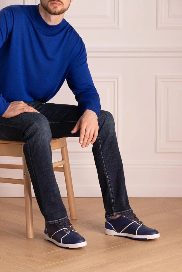 Stefano Ricci кроссовки с контрастной отделкой из кожи и кожи крокодила 157218 - фото 2