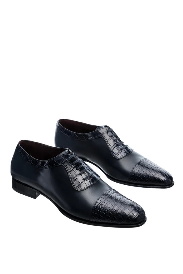 Stefano Ricci былғары және қолтырауын терісінен тігілген ерлер аяқ киімі, көк түсті 157219 - фото 3