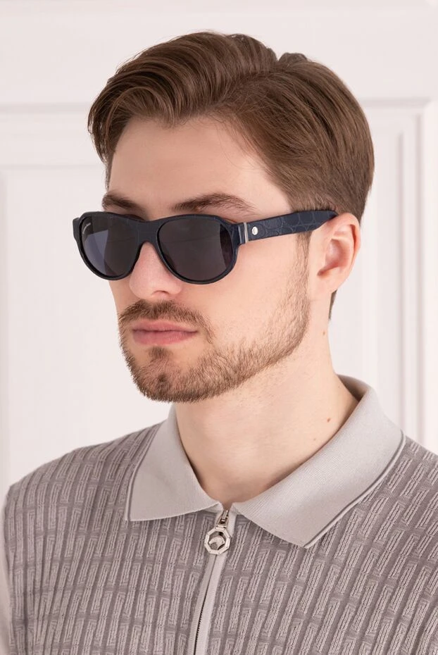 Stefano Ricci metal and plastic blue men's sunglasses for sun protection 157225 - photo 2