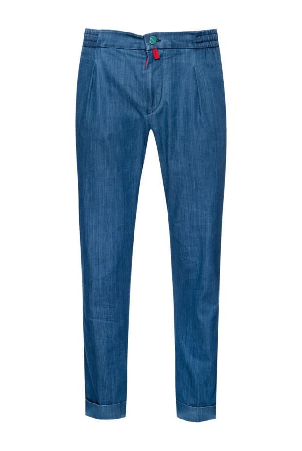 Kiton синие джинсовые брюки с эластичными вставками на поясе (уценка) 197110 - photo 1