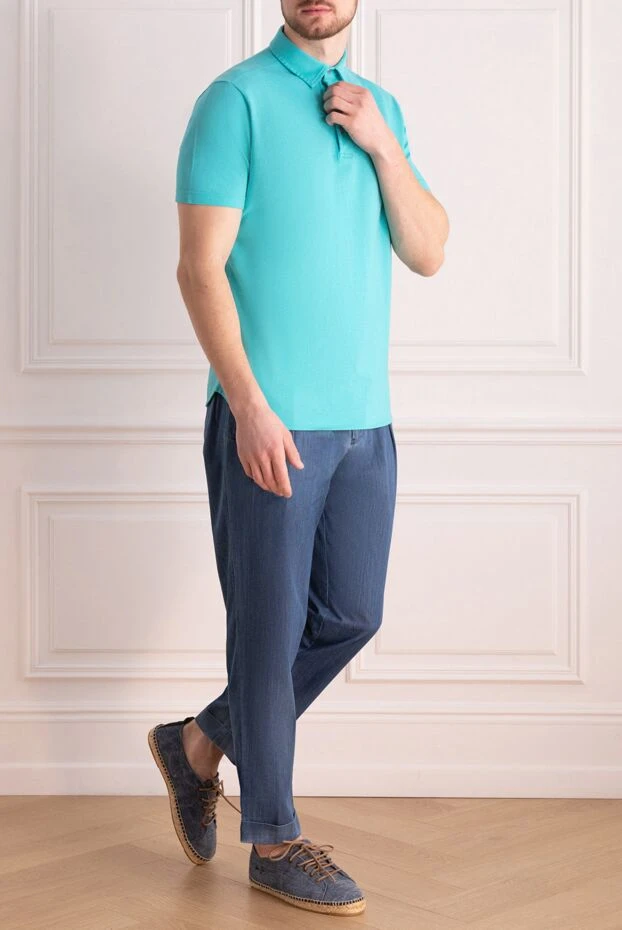 Kiton man blue cotton jeans for men купить с ценами и фото 157236 - photo 2