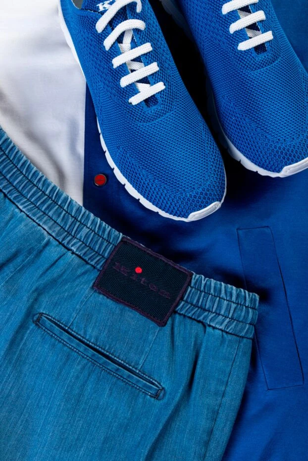 Kiton серпімді белдігі бар көк джинсы шалбар 157236 - фото 2