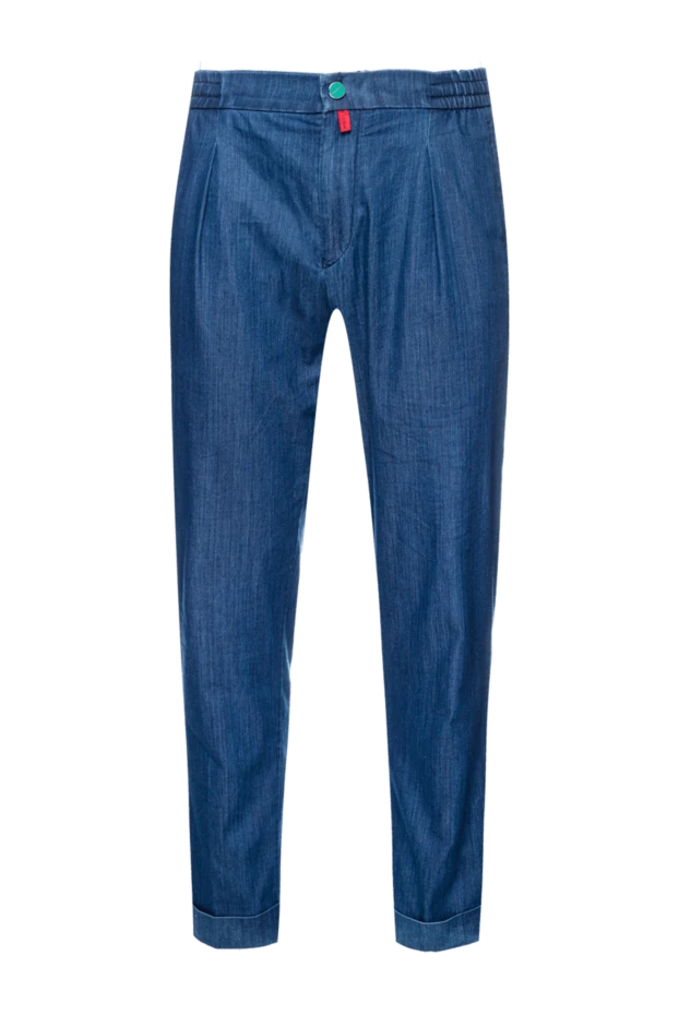 Kiton man blue cotton jeans for men купить с ценами и фото 157237 - photo 1