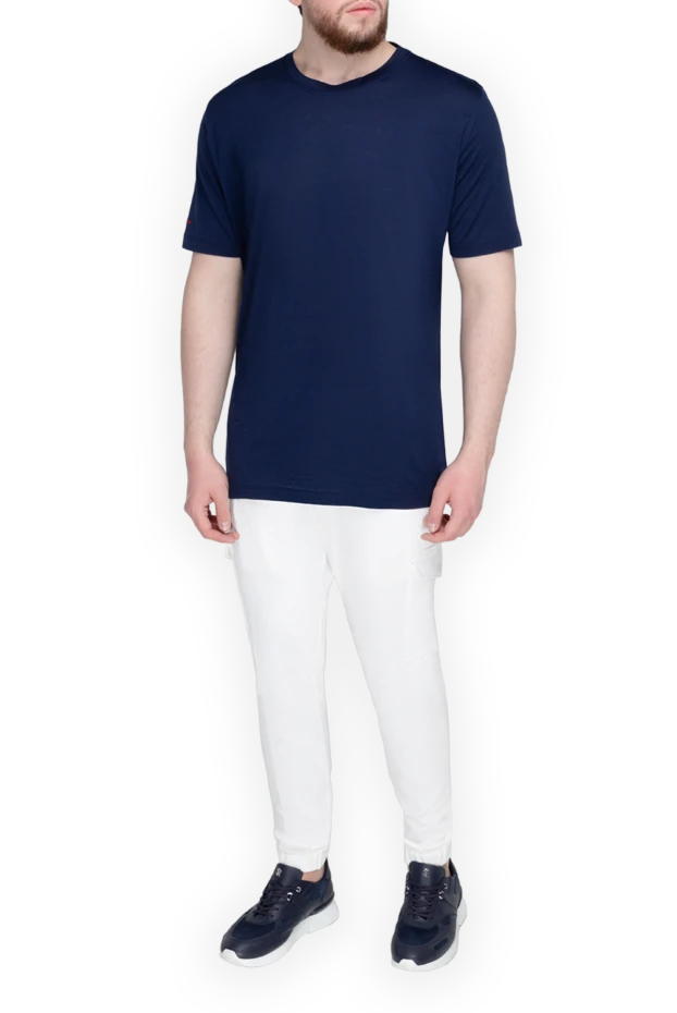 Kiton man cotton t-shirt blue for men купить с ценами и фото 157242 - photo 2