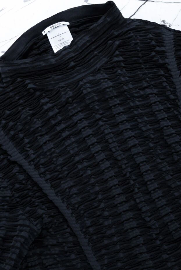 Жолақты текстурасы мен ұзын жеңі бар қара түсті шағын көйлек
- фото 2