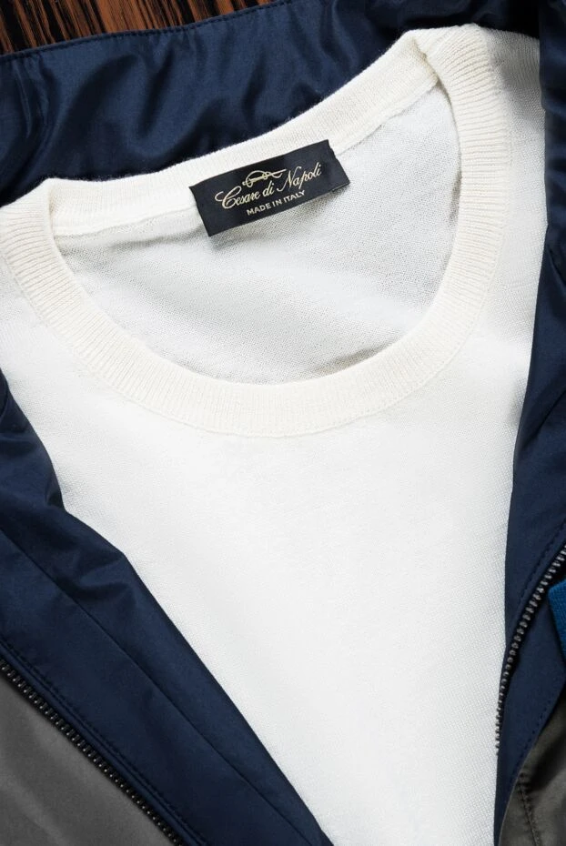 Ерлерге арналған кашемир, жібек және жүннен жасалған ақ түсті жемпір - фото 2