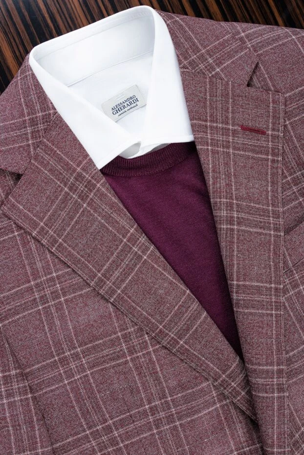 Шие-қызыл ерлерге арналған джемпер кашемир жібек және жүннен - фото 2