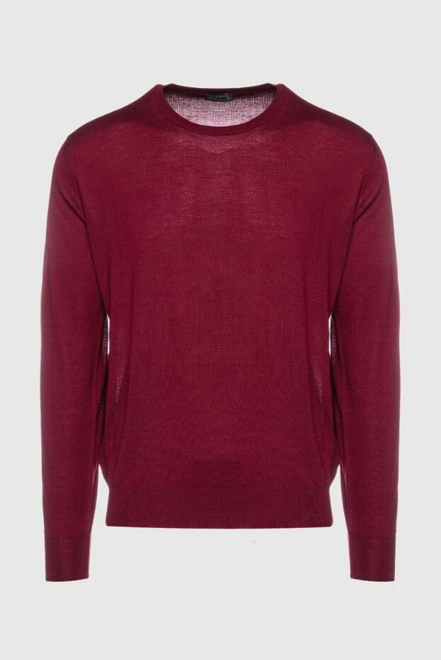 Cesare di Napoli man cashmere, silk and wool jumper burgundy for men купить с ценами и фото 157260 - photo 1