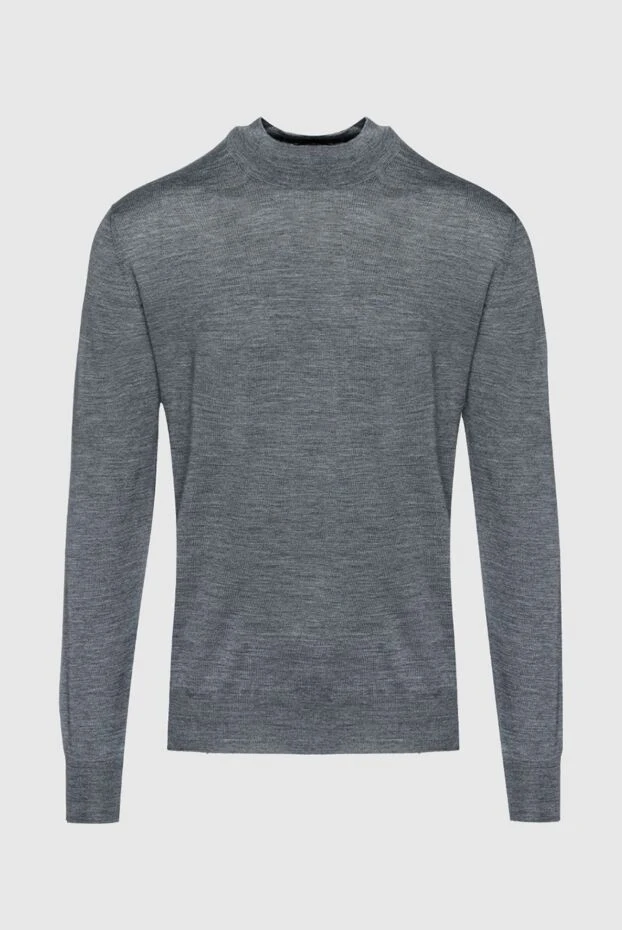 Cesare di Napoli man men's jumper with a high stand-up collar made of cashmere, wool and silk gray купить с ценами и фото 157266 - photo 1