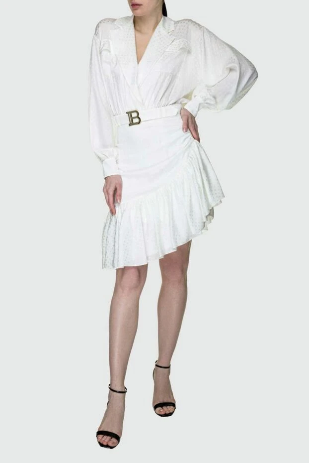 Balmain woman white silk dress for women купить с ценами и фото 157268 - photo 2