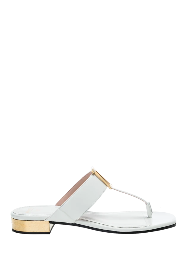 Balmain woman white leather flip-flops for women купить с ценами и фото 157281 - photo 1