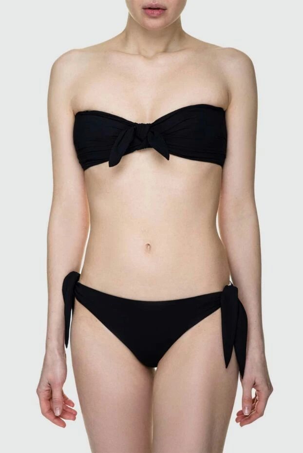 Saint Laurent бүйірлерінде түйіндері бар екі бөлікті қара купальник 157288 - фото 3