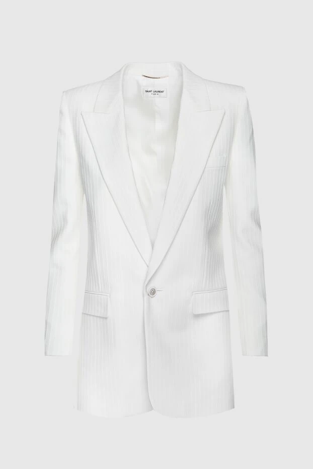 Saint Laurent woman white wool jacket for women купить с ценами и фото 157295 - photo 1