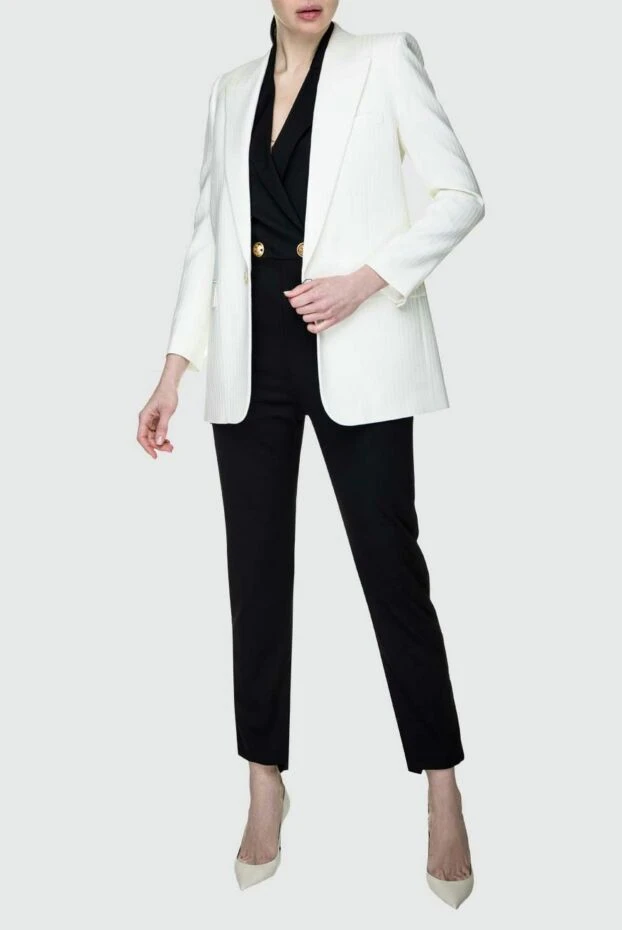 Saint Laurent woman white wool jacket for women купить с ценами и фото 157295 - photo 2