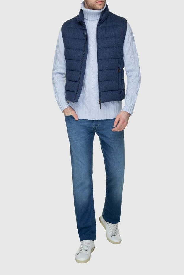 Moorer man cashmere and down vest blue for men купить с ценами и фото 157311 - photo 2