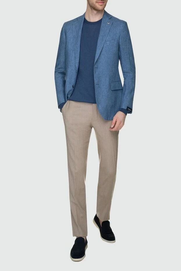 Tombolini man blue linen jacket for men купить с ценами и фото 157333 - photo 2