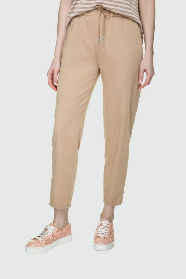 Panicale woman beige cotton trousers for women купить с ценами и фото 157344 - photo 2