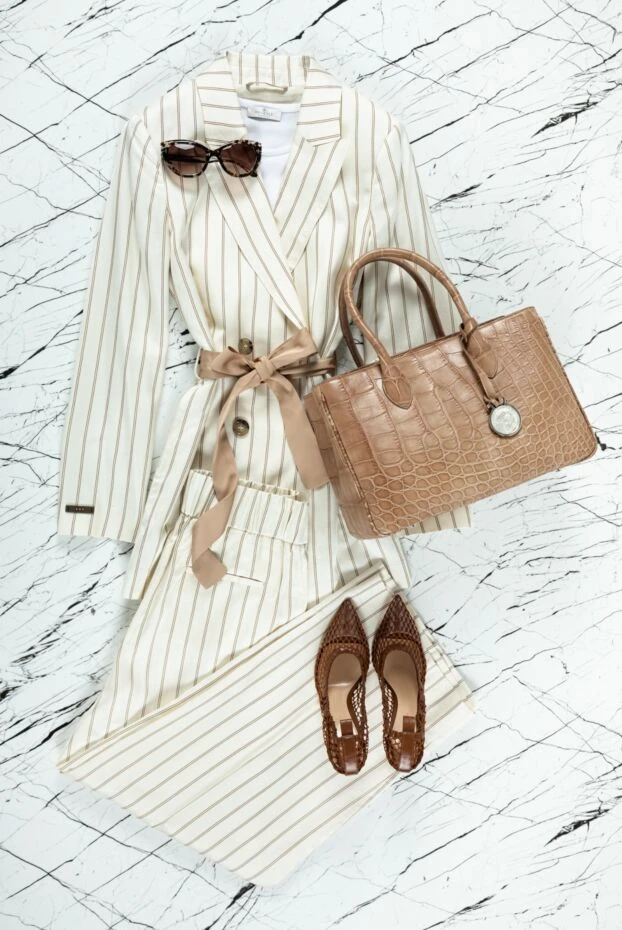 Panicale классический женский топ из струящейся ткани белый 157351 - фото 2