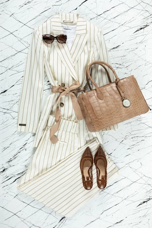 Panicale классический женский топ из струящейся ткани белый 157351 - фото 3