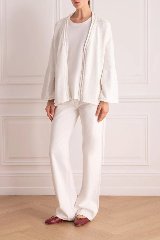 P.A.R.O.S.H. woman white cotton cardigan for women купить с ценами и фото 157479 - photo 2