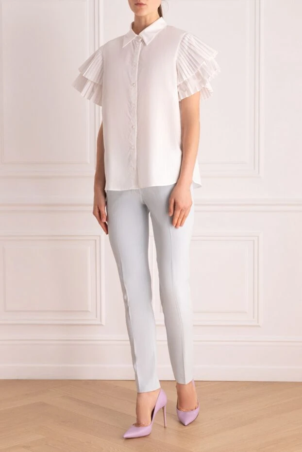 P.A.R.O.S.H. woman white blouse made of polyester and cotton for women купить с ценами и фото 157483 - photo 2