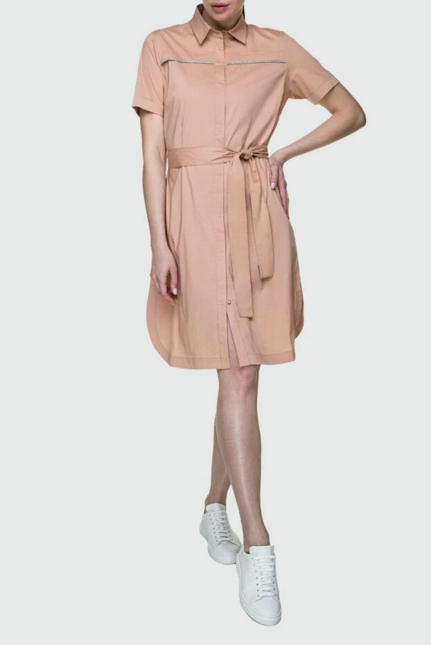 D.Exterior woman beige cotton and polyamide dress for women купить с ценами и фото 157536 - photo 2